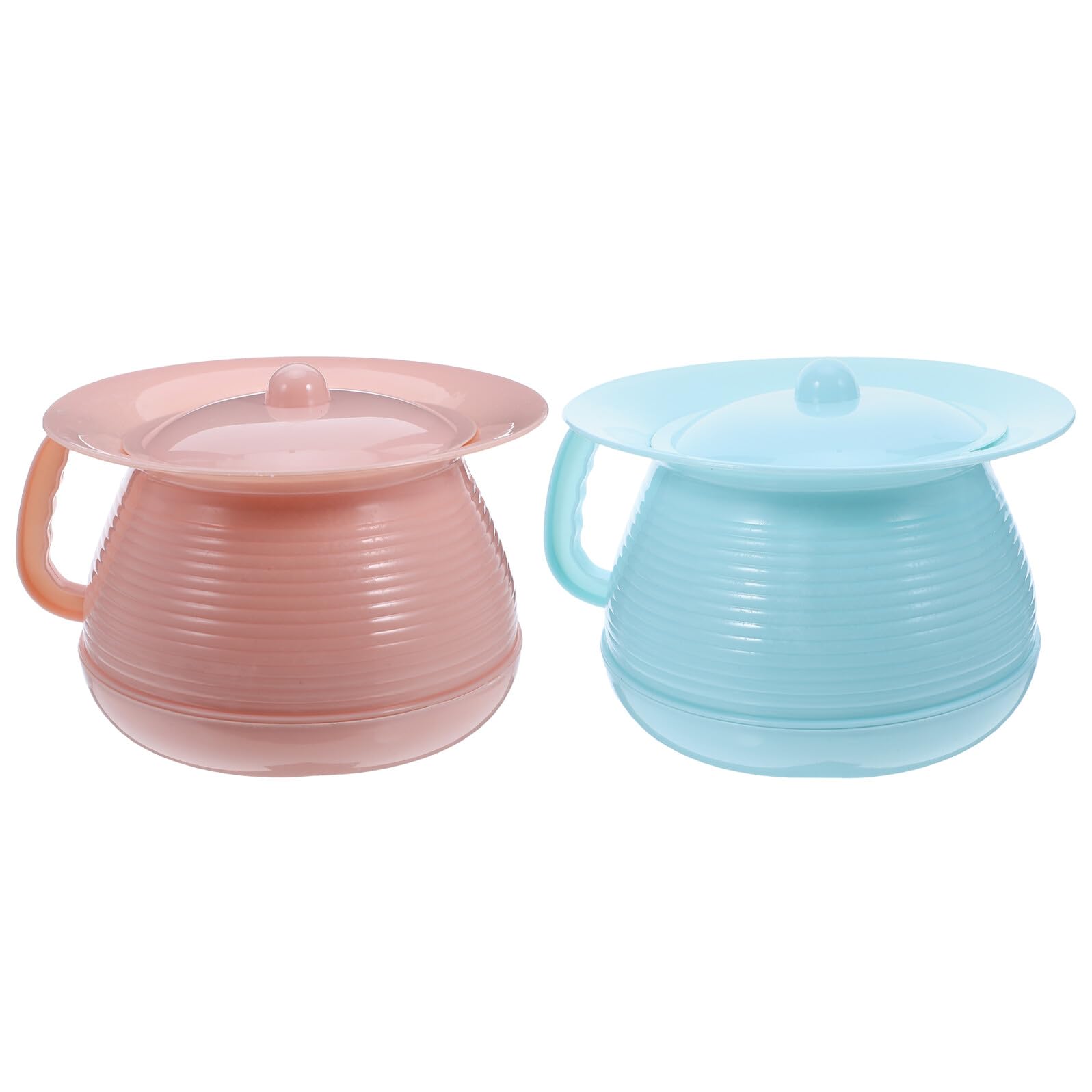 VICASKY Orinatoi Portatili per Anziani e Bambini 2 Pezzi con Coperchio Aderente, Vaso da Bagno Resistente in Plastica Rinforzata, Vasino di Emergenza Leggero per Uso Domestico e Mobilità
