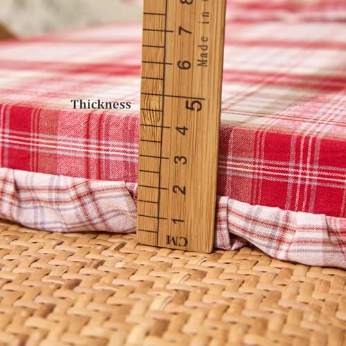 Cojín de asiento de algodón francés con lazos para sillas de cocina y comedor 7