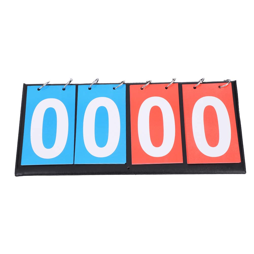Flip Counter, Exquisite Craftsmanship Portable Scoreboard 3-Digit, Sports Score Counter for Soccer, Basketball, Table Tennis with Sturdy Materials, Wide Sporting Application (Four-Digit Scoreboard)