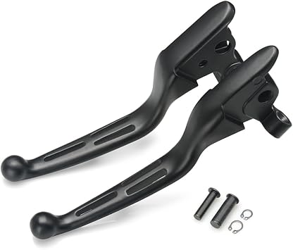 Slotted Hand Control Lever Brake Clutch Levers Compatible with Harley Touring Electra Glide, Road Glide,Street Glide, Road King 2008-2013 Black
