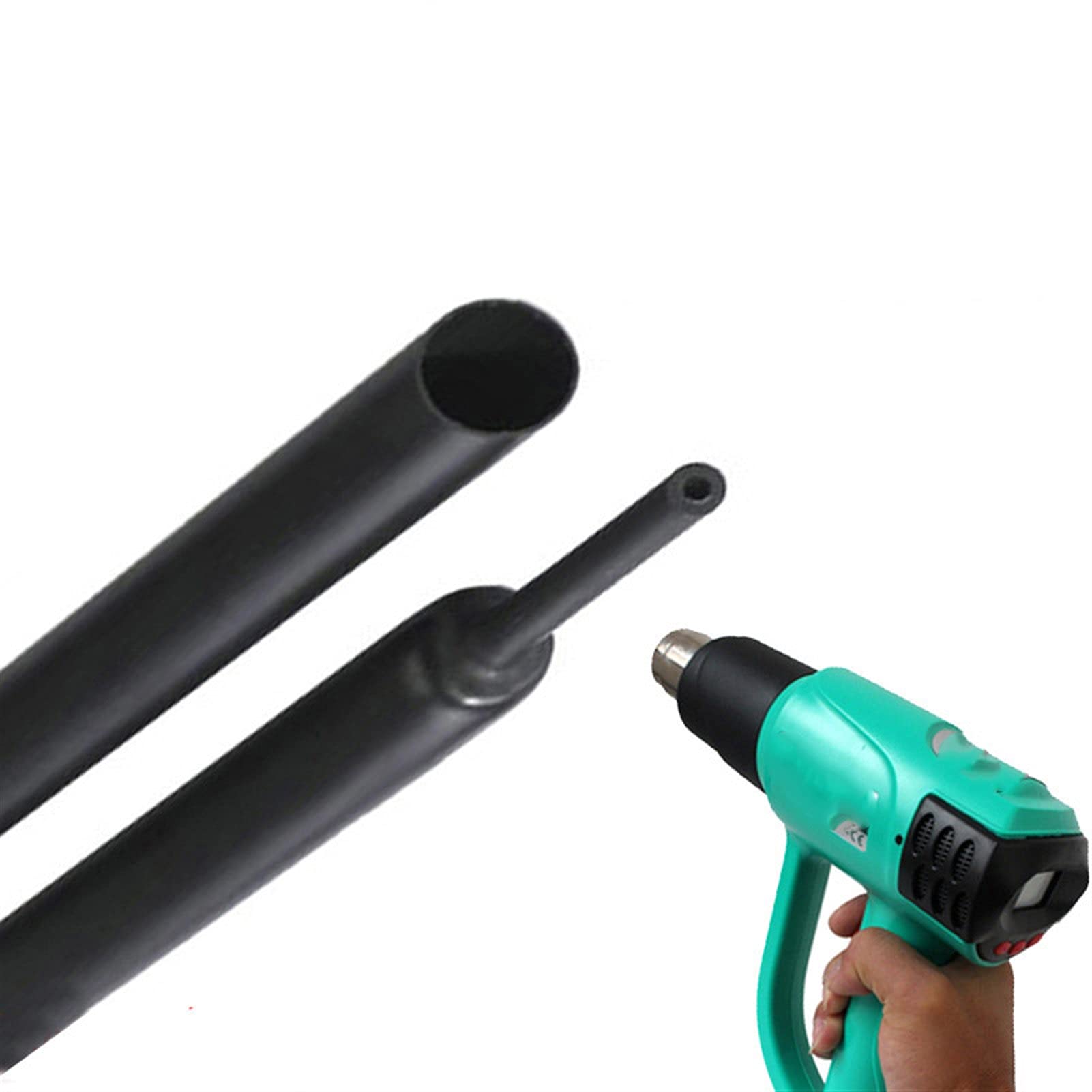 Doppia Parete Adesivo 1/2 Pollici Tubo Termoretraibile Nero 4:1, Doppia Parete Adesiva, Diametro 1/2 Pollici, Pezzi Da 1 Piede Silicone Acetico Trasparente - Foto 8