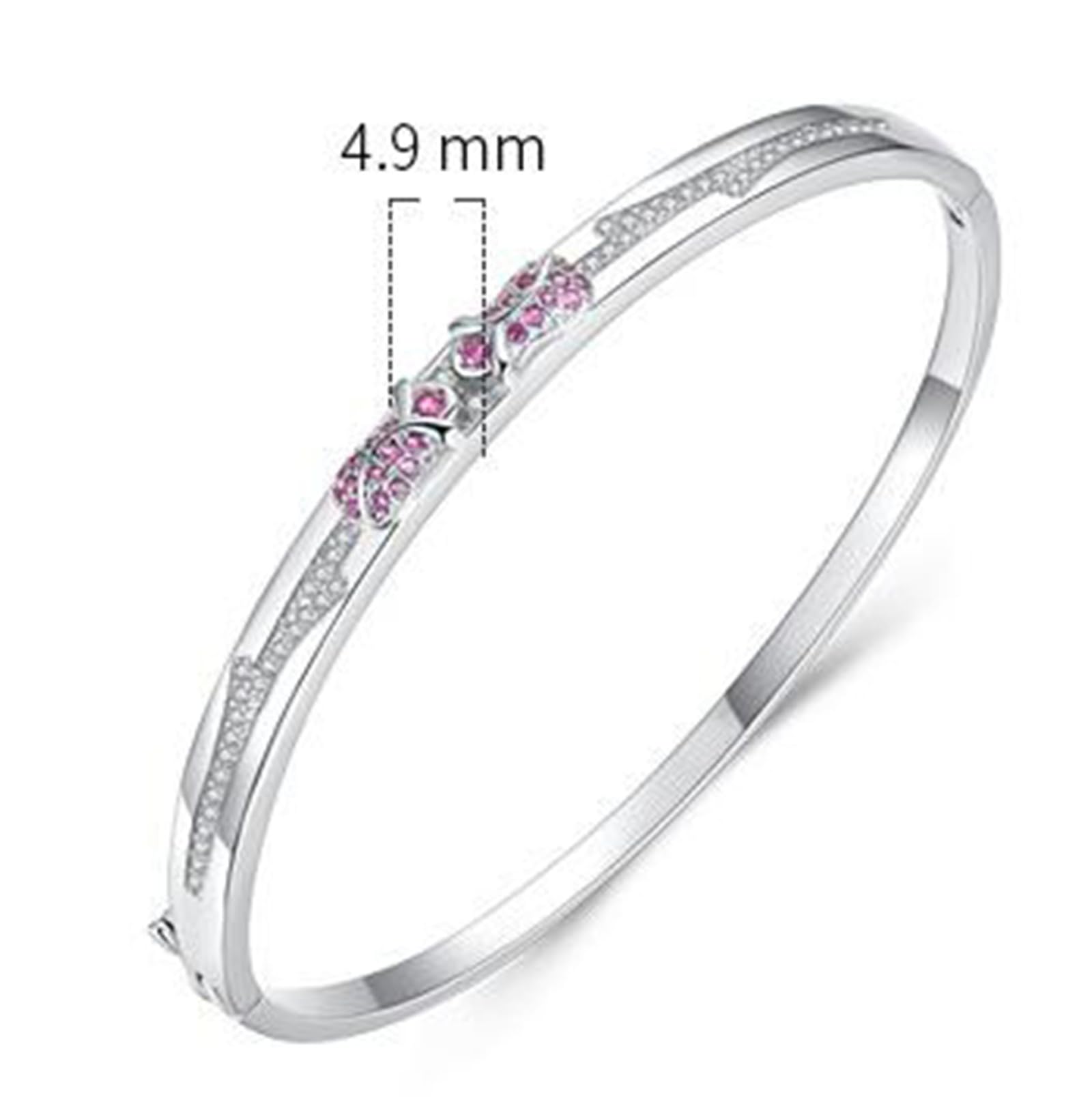 Pulsera de rosas para mujer, pulsera de rubí creado para mujer,