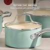 T-Fal Inspire Nonstick Cookware Set, 10-Piece, Oven Safe to 500°F, Stockpot, Ceramic Pots and Pans Set, Frying Pans, Saucepans, Protectors, Mint Green #3