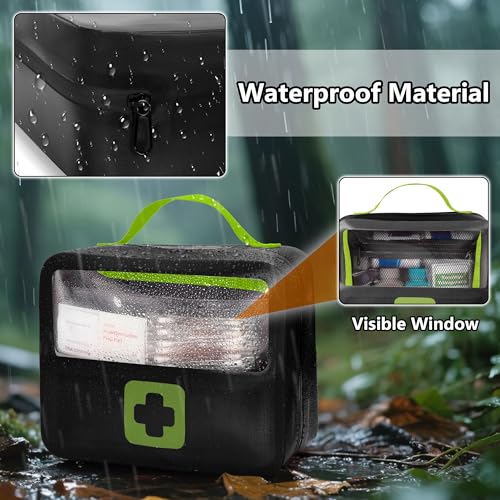 Image of Marscamd Waterproof Empty First Aid Bag with a Detachable Panel, Small Medical Bag with Molle System, Green (Bag Only)