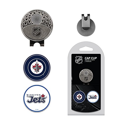Team Golf NHL Winnipeg Jets Cap Clip With 2 Golf Ball Markers Golf Cap Clip with 2 Removable Double-Sided Enamel Magnetic Ball Markers, Attaches Easily to Hats