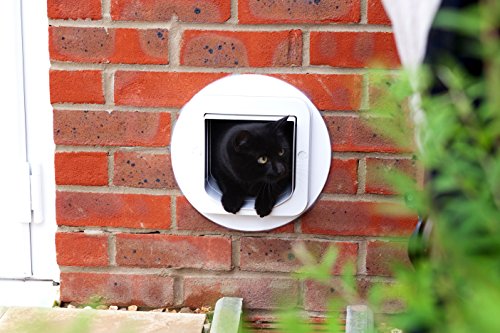 SureFlap - Sure Petcare Microchip Cat Flap, White, Scans Pet\'s ID on Entry, Check Your Cat\'s Size,Flap Opening is 4 3/4” (H) by 5 5/8” (W)