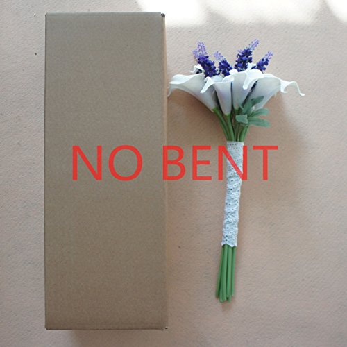 Lily Garden Mini 15" Artificial Calla Lily 10 Stem Flower Bouquets (Red With Ribbon) #TOP3