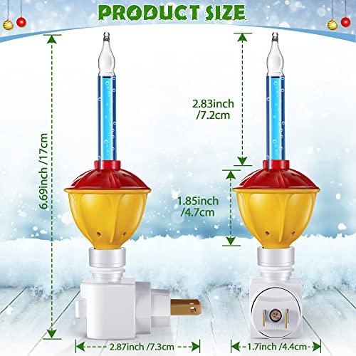 Image of Sumind 3 Pieces Christmas Bubble Lights, Traditional Vintage Night Bulbs with E12 Candelabra Base, Colorful Fluid Christmas Lights with Swivel Plug in Base(White)