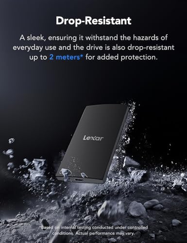 Image of Lexar Portable SSD External 1TB, USB 3.2 Gen 2, PSSD Up to 1050MB /s Read & 1000MB /s Write, External Solid State Drive Compatible with iPhone 17 /16 /15 Series /Mac /PS5 /XBOX /Laptop /PC, Black