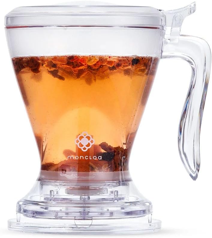 Moncloa Momentea Chaleira com Infusor 530ml | Bule para Chá e Café com Filtro Inox | Vidro Resistente, Prepara até 4 Xícaras | Pode ir ao Micro-ondas e Lava-Louças