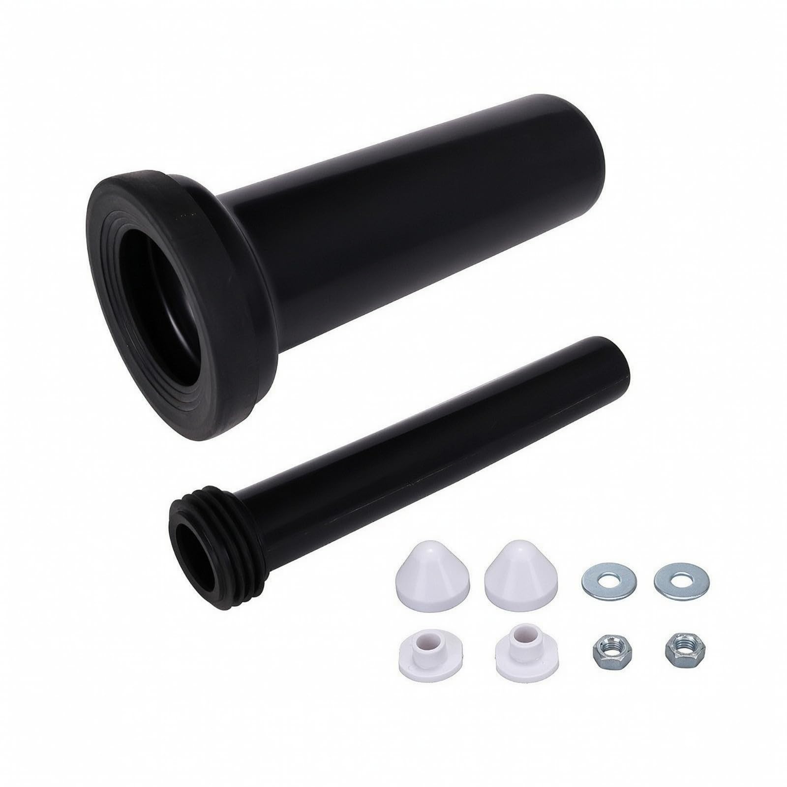 Tubo di Scarico WC Facile da Instre, Tubo Nero Da 30 Cm + Kit Viti 538 G