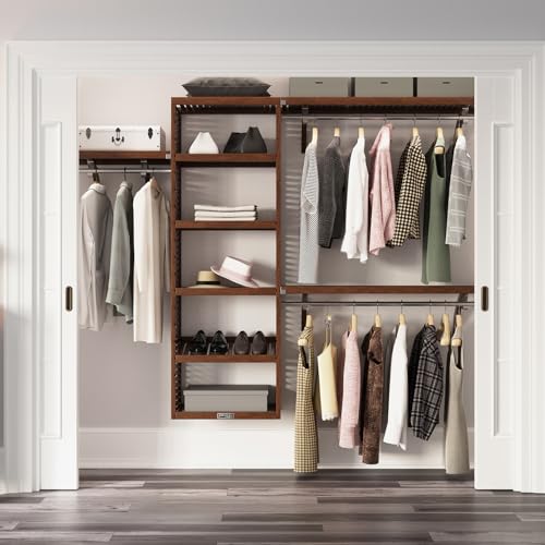 John Louis Home Solid Wood Walk-In Closet Organizer (Chestnut)