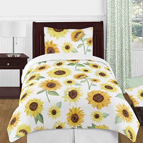 Sweet Jojo Designs Yellow, Green And White Sunflower Boho Floral Fabric Memory Memo Photo Bulletin Board - Farmhouse Watercolor Flower #TOP3