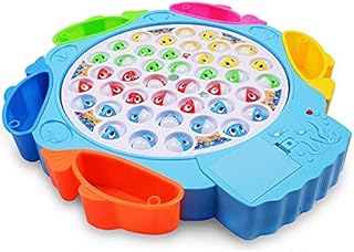 العاب تعليمية للاطفال من الاولاد والبنات بلون ازرق - لعبة صيد موسيقية دوارة - هدية للاطفال، بلاستيك