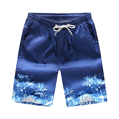 Summer Lovers Mens Beach Shorts Beachwear Pants Beach Resort Fast Dry Surf Swim Coconut Trees Printted
