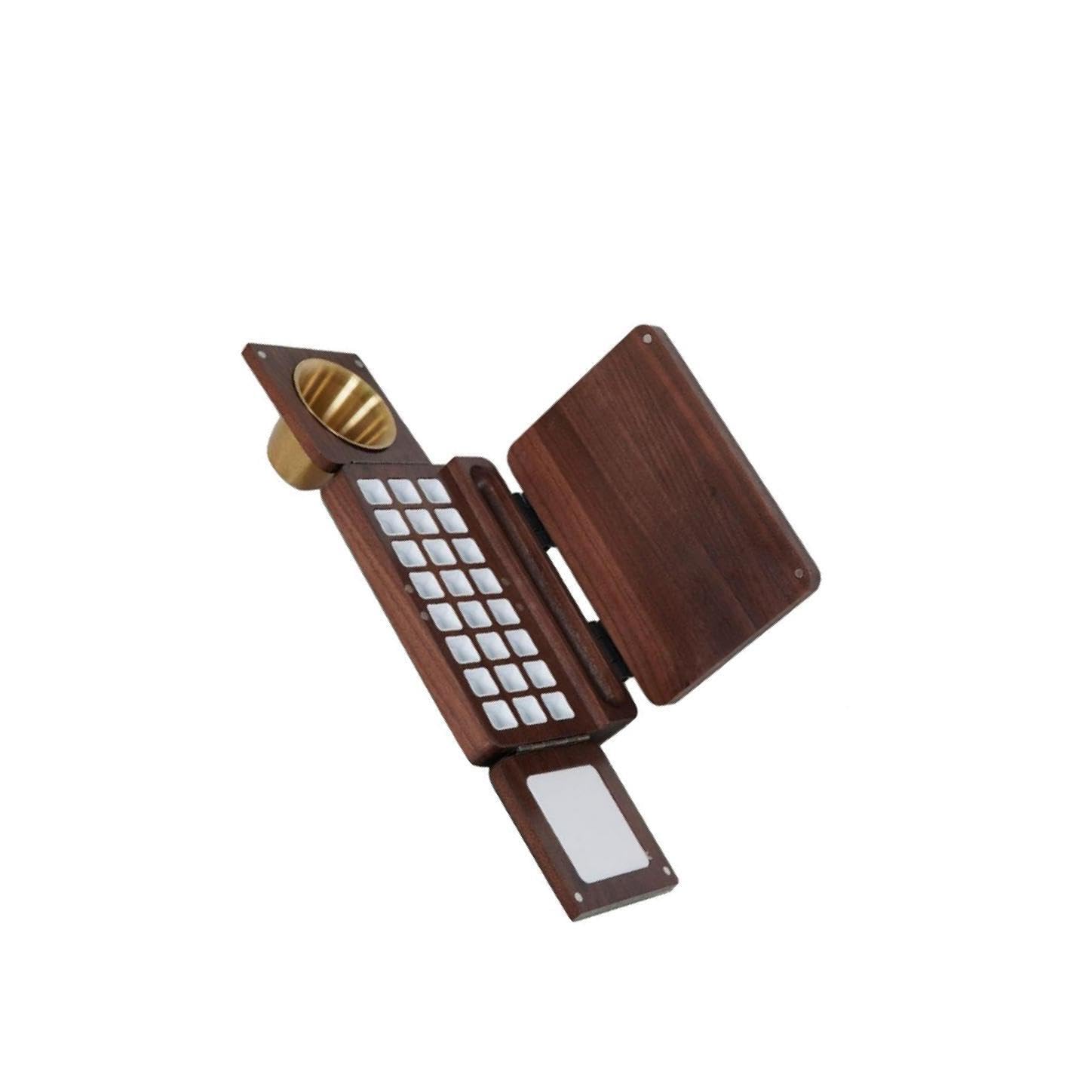 Palette Portable Empty Palette - Boîte à Peinture compacte en Bois pour Les Voyageurs, avec 24 Godets de mélange. Caractéristiques : Structure