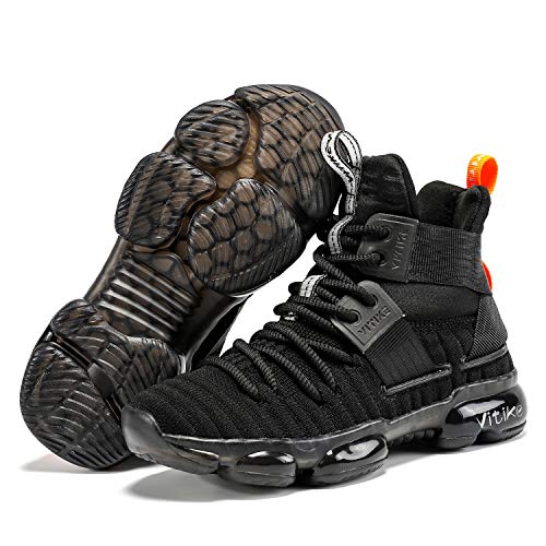 Image of VITUOFLY Kids Basketball Shoes Boys Sneakers Girls Mid-top Sports Shoes | Ankle protection, Non-slip TPR outsole, Cushioned shock-absorbing EVA midsole, Indoor outdoor sports for little & big kids