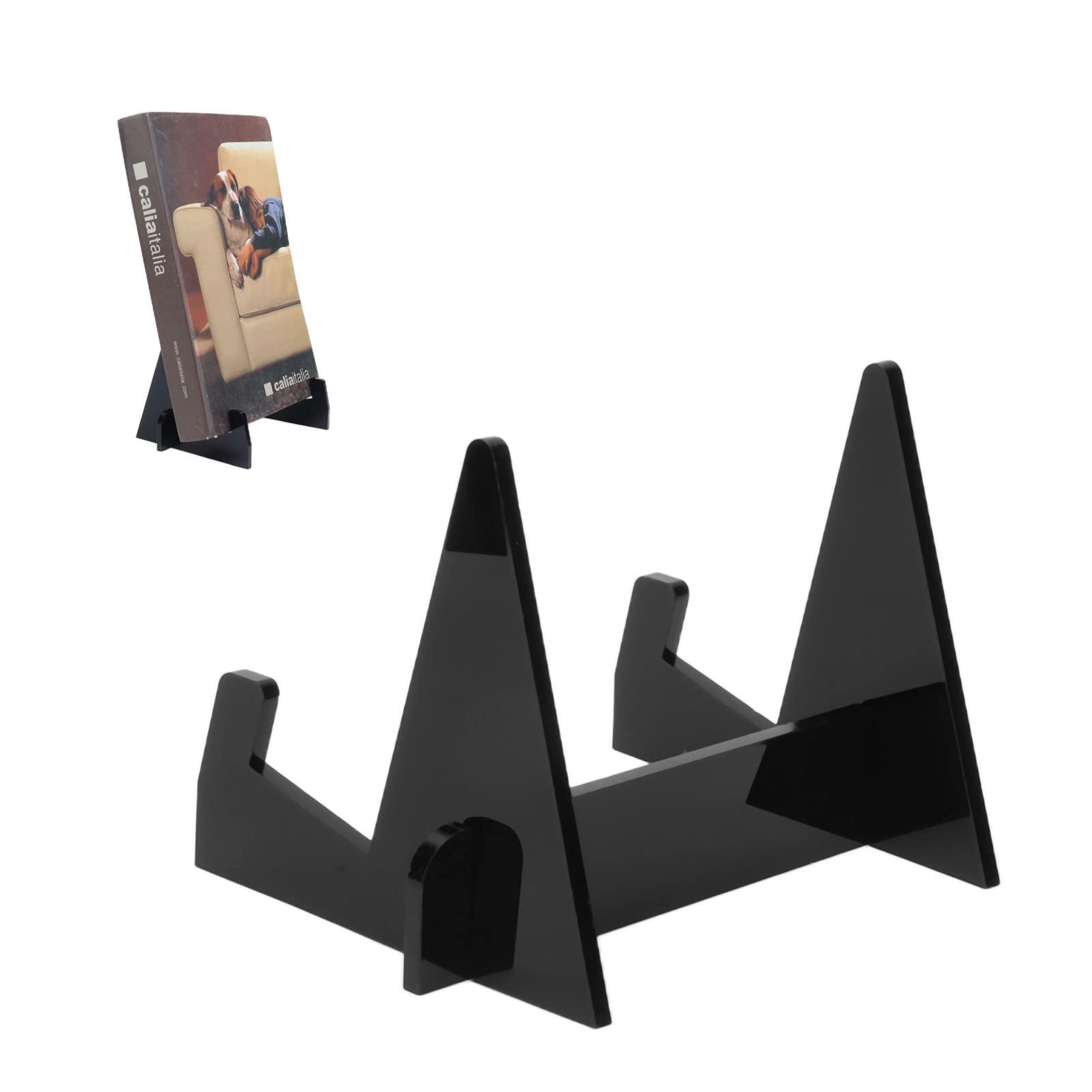 Soporte de Acrílico para Libros, Soporte para Placas, Soporte para Exhibición de Libros, Caballete para Exhibir Tabletas, Periódicos, Revistas, Cuadernos(Negro)