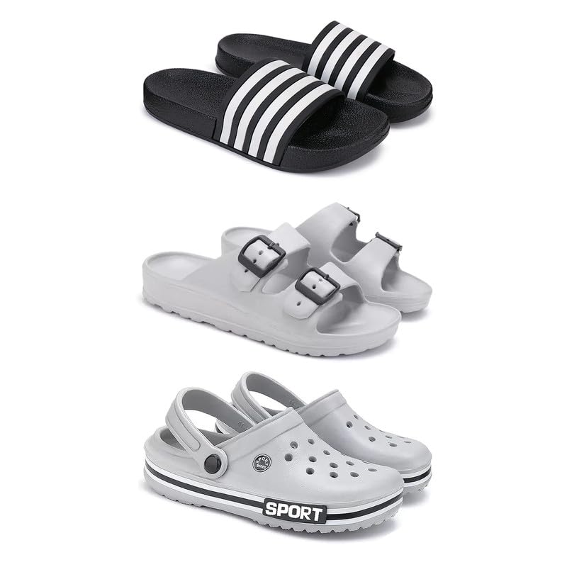 WINGSCRAFT Lightweight,Classic Slider || Sandals with Clogs for Men-Combo-COMBO(3)-3024-3114-3016-10 -P-picture-43