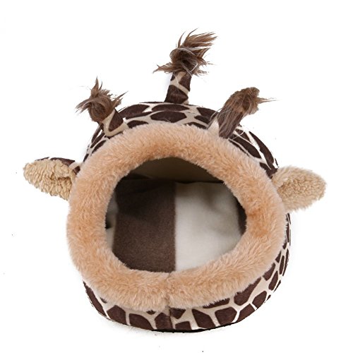 MoreLucky Cute Pet Hamster Bed House Hedgehog House Soft Warm Cotton Sleeping Mat Cushion Pad Hammock House Cage (L: 23x21x15cm, Brown)
