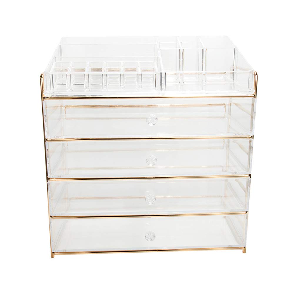 storage box Cosmetic, Multi-Functional Acrylic Transparent 4-Layer Drawer Skin Care Products Lipstick Desktop Display Box, Suitable for Dressing Table, Bedroom, Bathroom