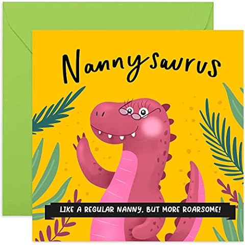 Old English Co. Dinosaur Nanny Birthday Card Cover