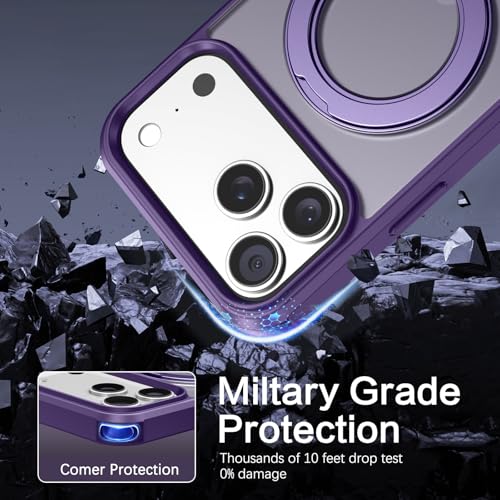 Image of BENTOBEN Magnetic for iPhone 17 Pro Case 2025, Phone Case iPhone 17 Pro with Magsafe Invisible Stand Kickstand Ring Holder Slim Thin Shockproof Bumper Women Men Cover for iPhone 17 Pro 6.3 inch, Purple