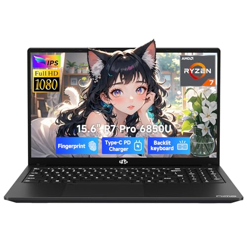 NIMO 15.6' IPS FHD-Student-Laptop, Intel N150 8GB RAM 256GB SSD (Beat to i3-10110U, 4 Cores Up to 3.6GHz) Computer with 65W Type-C, Fingerprint, Backlit Keyboard, Wi-Fi 6, BT5.2, for Home