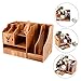 Veemoon Space-Saving Desktop Storage Box Wooden File Holder Compartments Desk Organizer Removable Drawers for Office Classroom Dorm