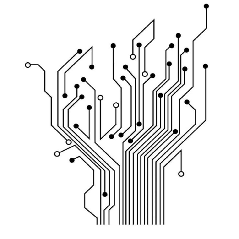 Xerial Girls Color Circuit Board Computer Wall Sticker Circuit Tree Pattern Wall Sticker Geek Science Wall Decal Computer Circuit (Yu639 55X72 Cm Black)