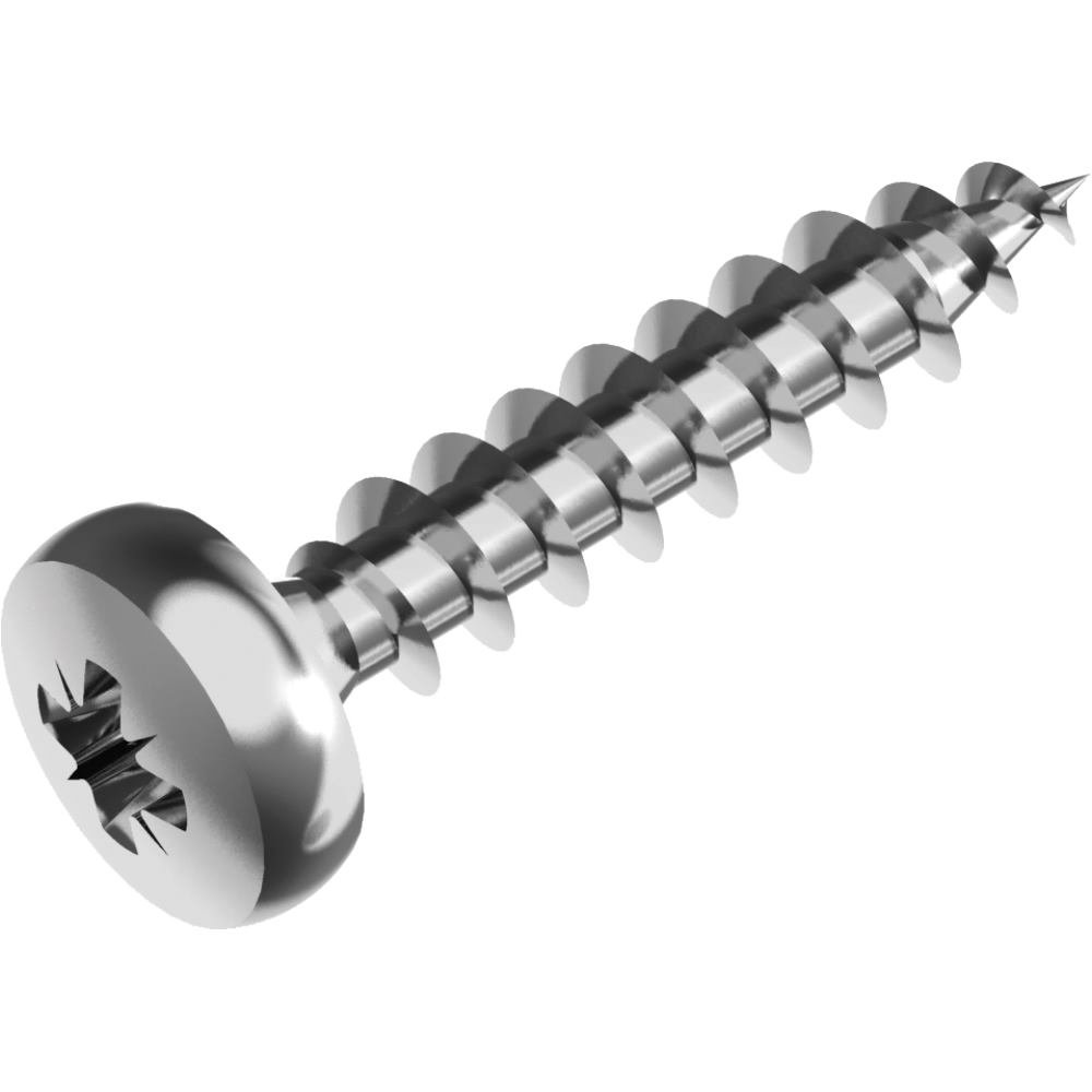 Vis pan head filetage A2 4x60 Z en acier durable pour finitions soignées