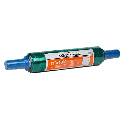 U-Haul Mover's Stretch Plastic Wrap - Bind, Bundle, Fasten, Protect, and Wrap Furniture and Home Goods - 15" x 1000'- 1 Roll
