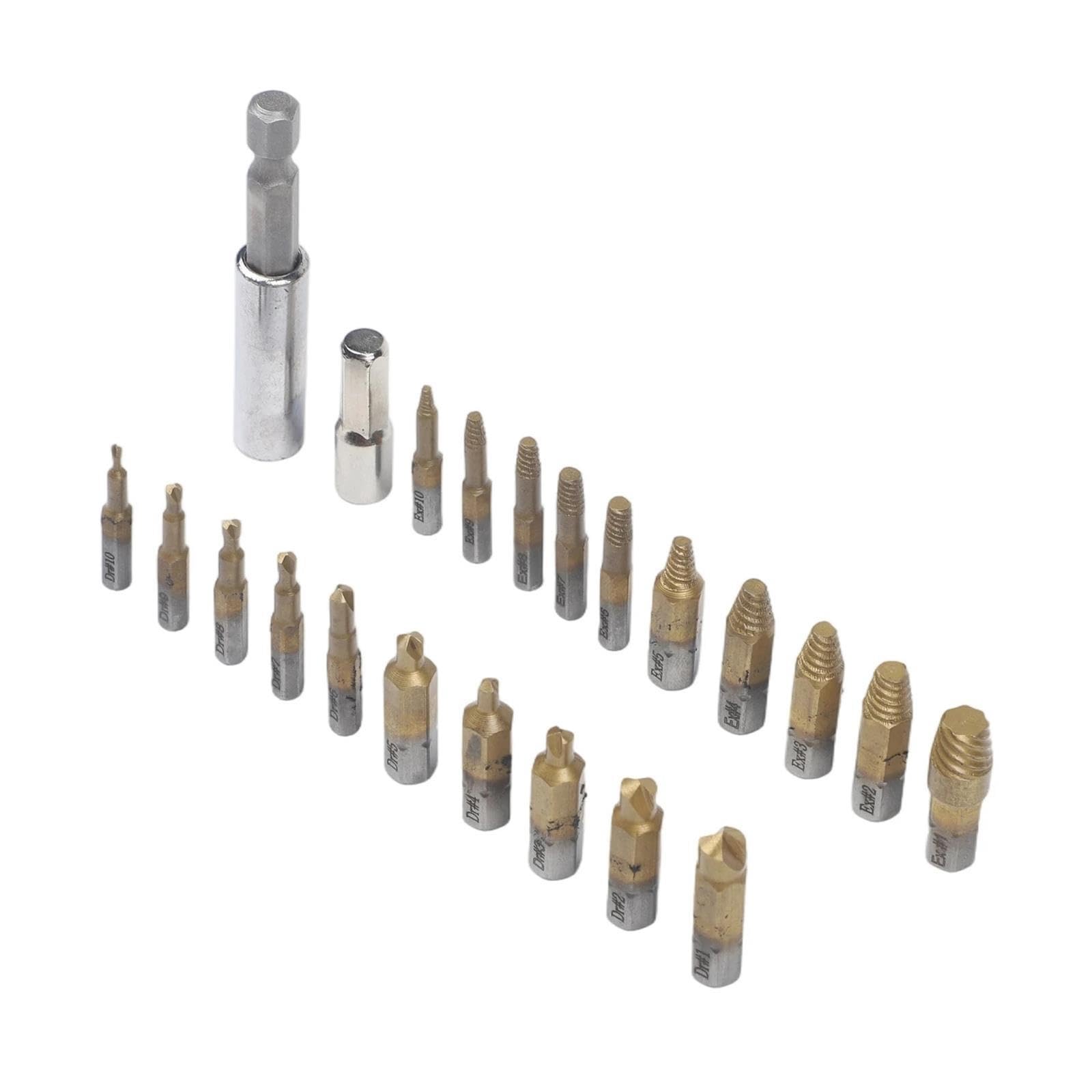 Set di estrattori for viti da 22 pezzi con supporto magnetico e adattatore for viti for legno metalliche danneggiate