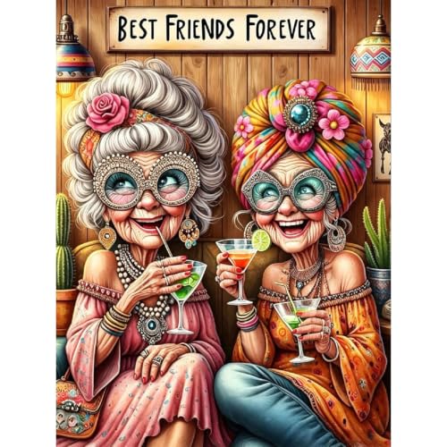 Old Ladies Stamped Cross Stitch Kits for Beginner Adults,11CT 12x16In