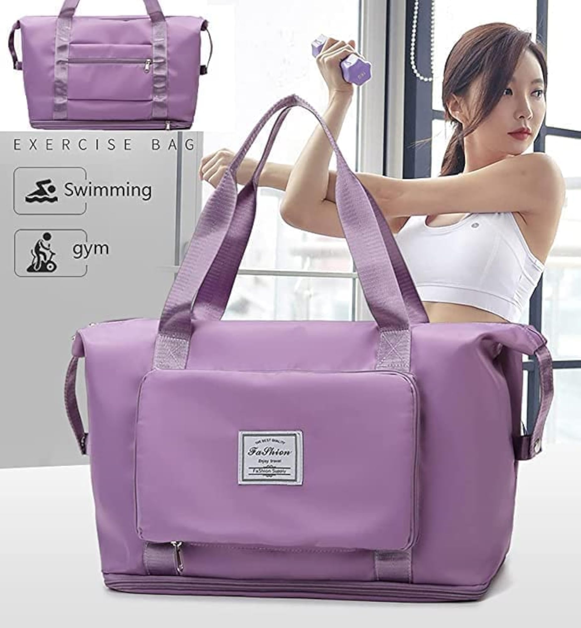 Nylon Travel Duffel Bag, 40 cm, Expandable & Lightweight