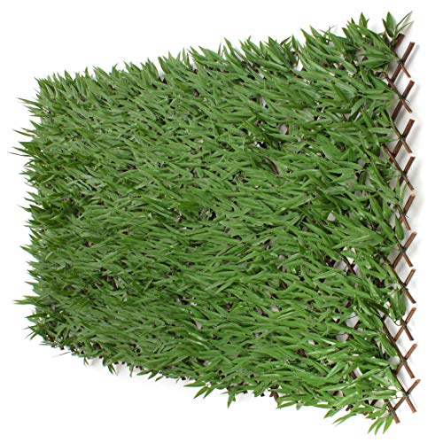 3rd Street Inn Bamboo Leaf Trellis 4-Pack - Flexible Bamboo Greenery Panel - Boxwood & Ivy Privacy Fence Alternative - DIY Fencing