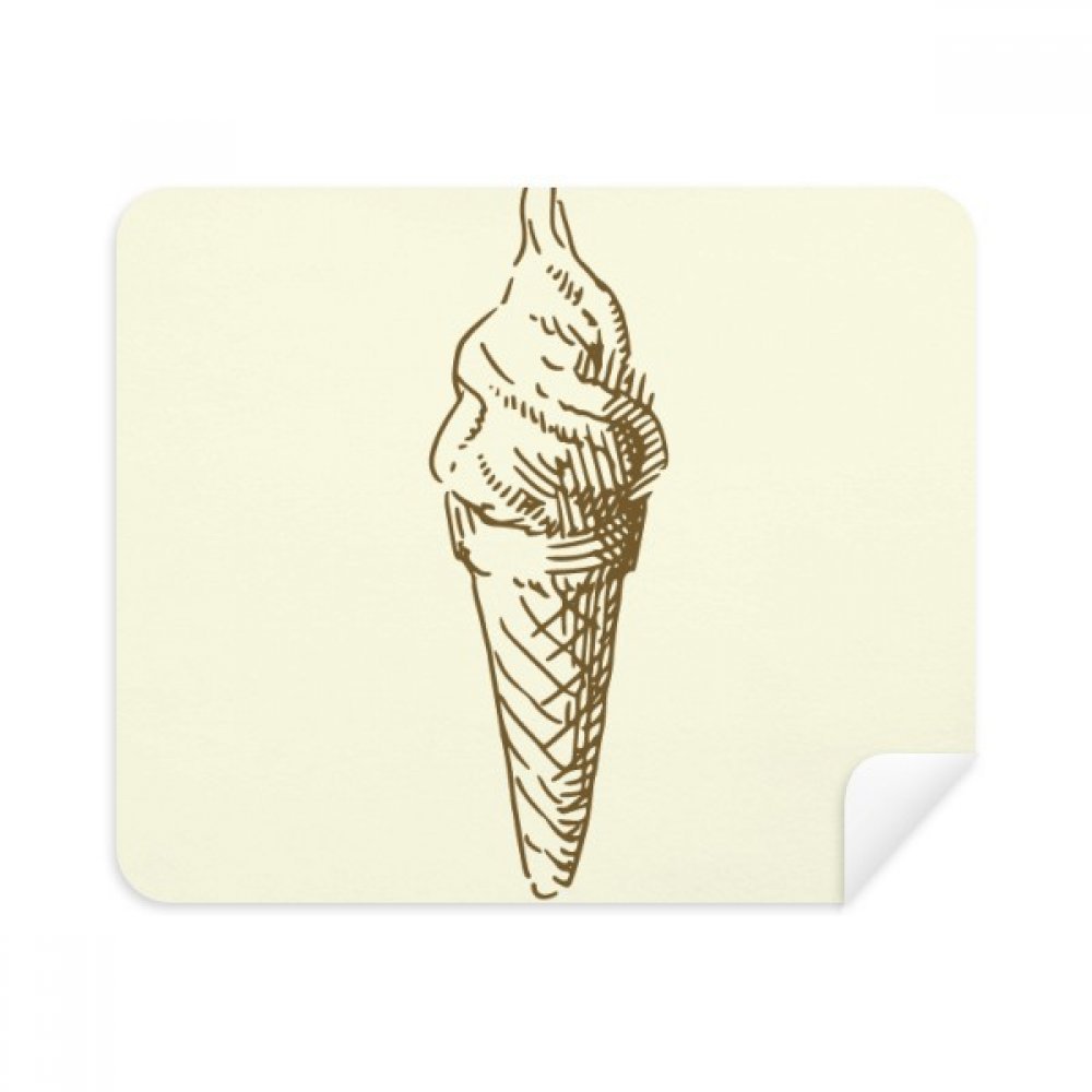 Brown Hand Drawings Sweet Ice Cleaning Cloth Screen Cleaner 2pcs Suede Fabric