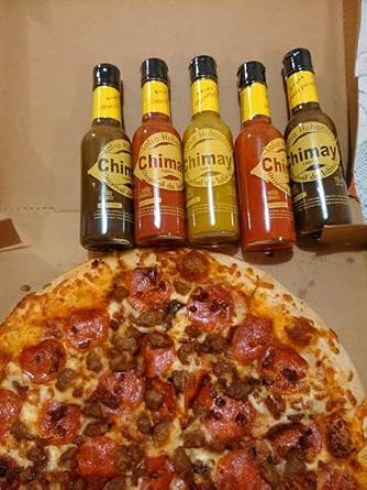 Chimay Chile Habanero Hot Sauce, Red Habanero Hot, Yellow Extra Hot, Black Label Reserve almost not Souce, and Green Habanero little hot, 5 Ounce EA (4 Pack) - Packed in a Box