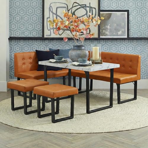 Yechen 72" Corner Breakfast Nook Table Set with Storage Bench,