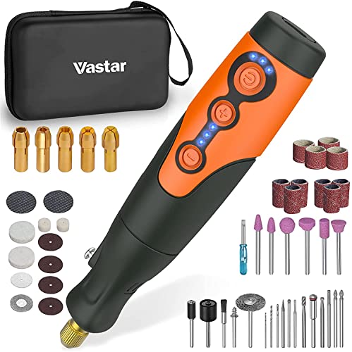 Vastar Cordless Rotary Tool Kit - 3.7V Type-C Fast Charge 3-Speed Variable Mini Rotary Tool with 51pcs Accessories - DIY Carving,Cutting,Polishing,Detail Sanding,Nail Grinding and Engraving Tool