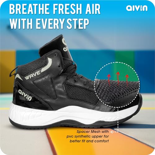 Image of Aivin Wave Men's Basketball Shoes I Superior Traction I Slip Resistant Rubber Outsole I EVA Insole for Plush Comfort I Padded Ankle Collar for Support
