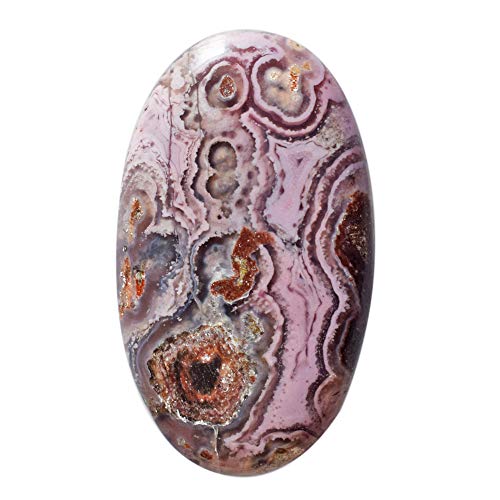 Agate violette pierre précieuse cabochon 45ct, cadeau artisanal unique