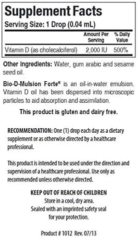 Biotics Research Bio-D-Mulsion Forte Vitamin D - 2000 Iu - 50mcg 1 Fl Oz