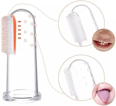 Optana 0-3 Years Soft Silicone Baby Palate Teether Finger Toothbrush Baby Toothbrush Finger Brush