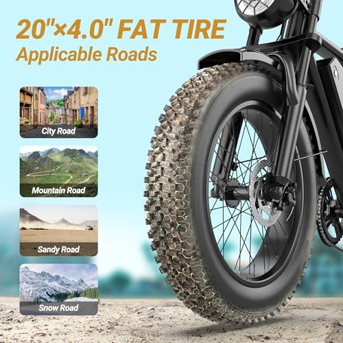 Electric eBike | Full Suspension | 1500W Peak Motor | 31/25 mph Top Speed | 25–70 Range | 48V 960/748 Wh Removable Battery | LED Headlights | 20/16-Inch All-Terrain Fat Tires |APP - Image 4