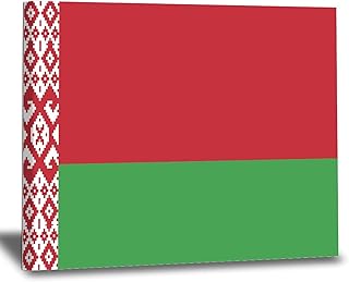 WoGuangis Flag of Belarus Canvas Art Prints Belarus National Flag Art Print Gift World Traveler Canvas Print Wall Art Painting Artworks for Office Bar Dining & Guest Room 12x16in