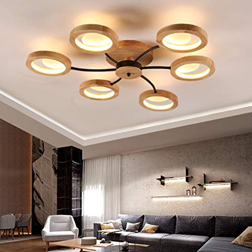 Plafonnier LED scandinave QTHWB en bois pour éclairer un salon moderne avec douceur