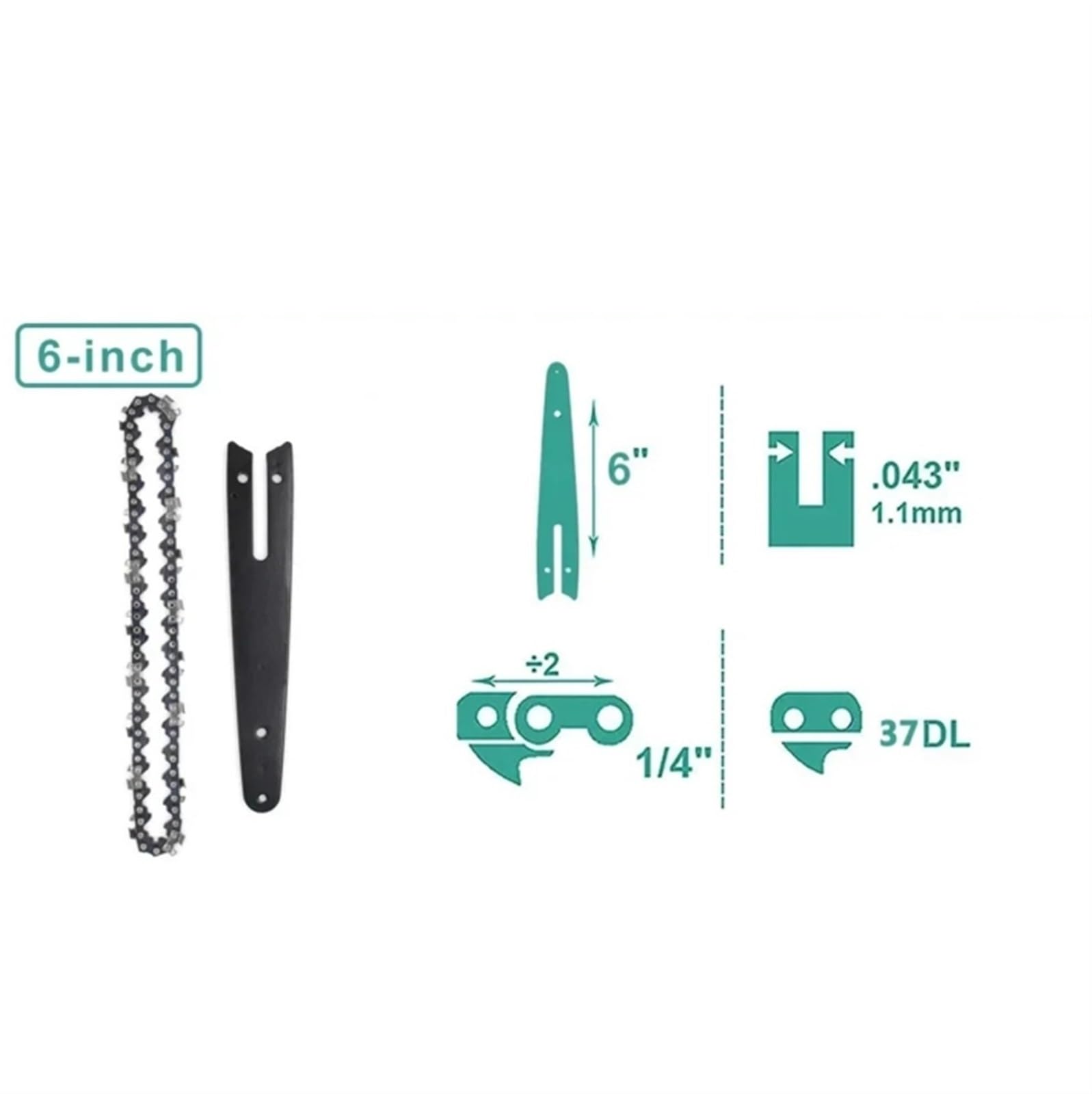 Cadenas de Repuesto for Motosierra eléctrica de 6 Pulgadas, de Acero, for Cadena de Motosierra eléctrica, Herramientas eléctricas for el hogar