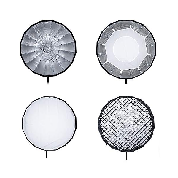 LAOFAS U120 Deep Parabolic Umbrella Style Schnellinstallations-Softbox mit abnehmbarem Diffusor-Wabengitter für die… – Bild 4