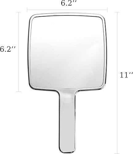 Miniatura 4 de Espejo de mano galvanizado espejo plateado, cuadrado 11 x 6.2 pulgadas